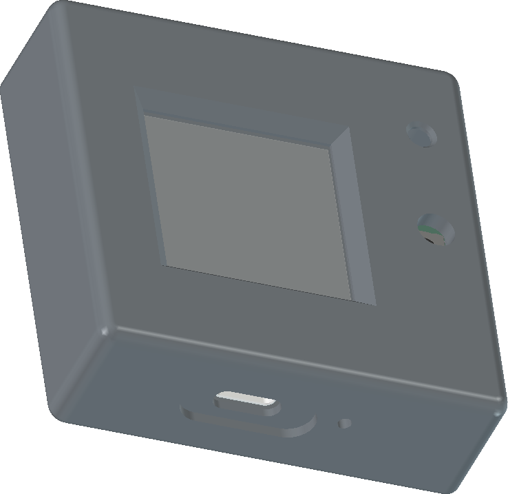 Vue d'ensemble du boîtier sous FreeCAD